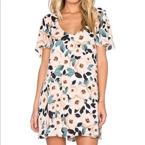 Mumu Kylie Mini Dress Steel Magnolia Print